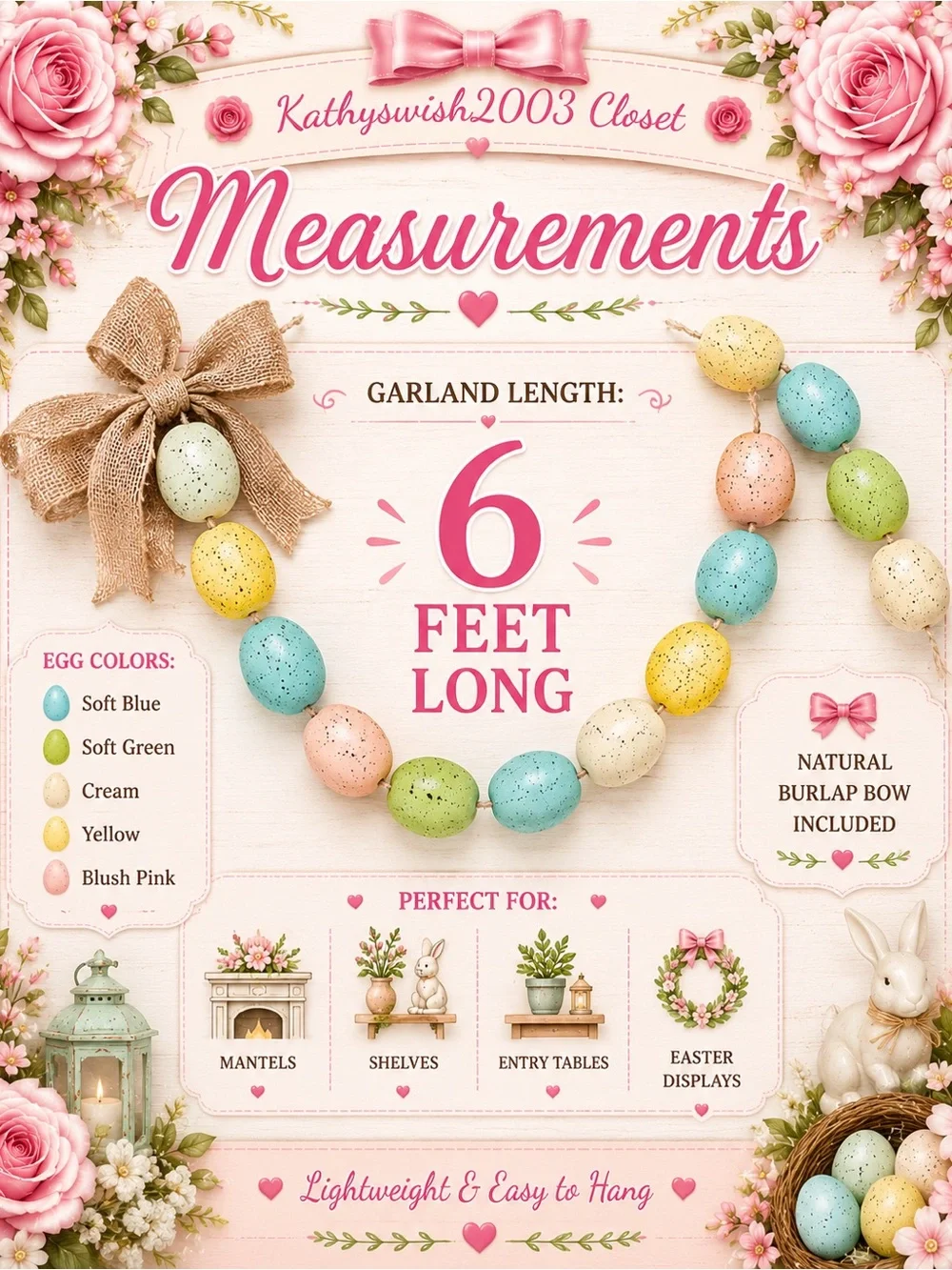 Garland of Speckled Easter Eggs